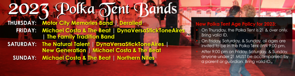 Boyne Falls Polish Festival 2023 Bands in the Polka Tent